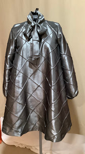New!  Trapeze styled, bow-tied, long, full- sleeve dress