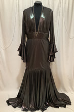 Load image into Gallery viewer, Tantalizing iridescent v-neck dress with iridescent feather vest