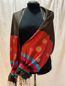 Reversible Sham Shawl. Sham Shawls are shawls with sleeves styled like a Bolero jacket.