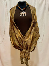 Load image into Gallery viewer, Reversible Sham Shawl. Sham Shawls are shawls with sleeves and styled like a Bolero jacket.