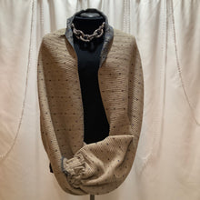 Load image into Gallery viewer, Accordion pleated reversible Sham Shawl. Sham Shawls are shawls with sleeves styled like a Bolero jacket. Created to stay on the shoulders when typical shawls fall off